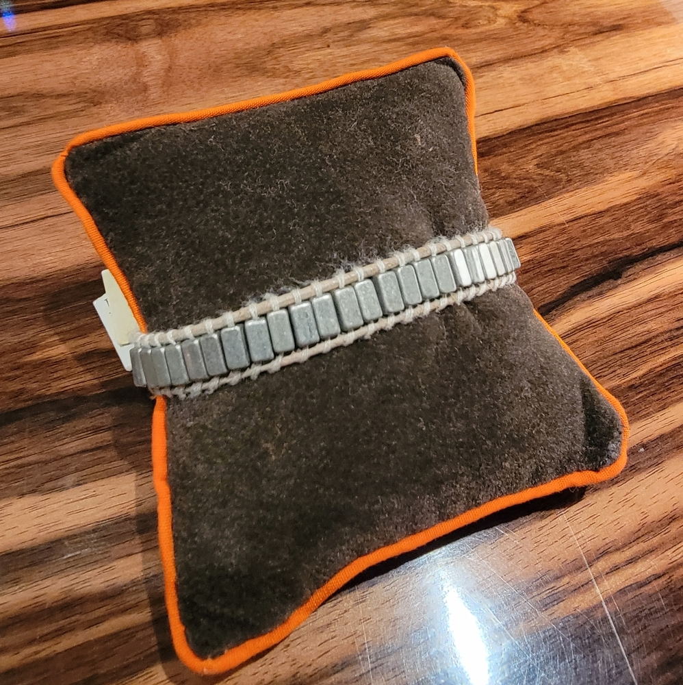 NEW J. Crew Leather and Silver Bead Bracelets